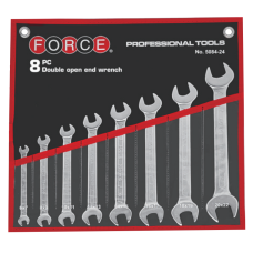 Набор рожковых ключей 8пр. (6-19;22;24mm) (FORCE 5084-24)