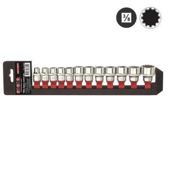 3/8" Набор головок Spline 12 пр. (8-22 мм) (FORCE 3122Q)