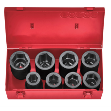 1″ Набор головок 6-гр. ударных, средней глубины L=80mm (24,27,30,32, 33,36,38,41мм) 8 пр. (FORCE 8081MD)