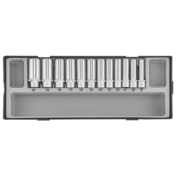 3/8″Набор головок 6PT. (8;10-19;22mm x L63mm) 12пр. (FORCE T3121)