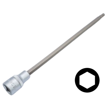 1/2" Головка-бита шестигранная (HEX) 6 мм, L=220 мм (FORCE 34422006)