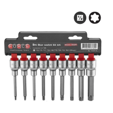 1/2" Набор головок-бит Е-профиль (Torx) удлиненных 9 пр., L=100 мм (FORCE 40913L)