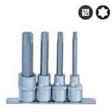 1/2" Набор головок-бит Е-профиль (Torx) удлиненных 4 пр., L=100 мм (FORCE 4042)