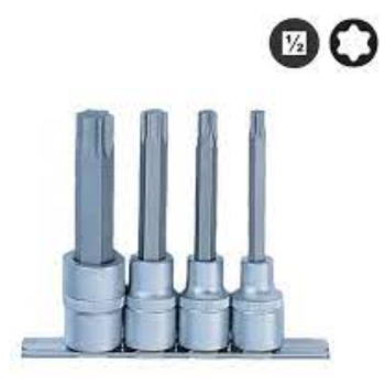 1/2" Набор головок-бит Е-профиль (Torx) удлиненных 4 пр., L=100 мм (FORCE 4042)