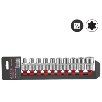 1/2" Набор головок Е-профиль (Torx) 10 пр. (E8-E24) (FORCE 41019)