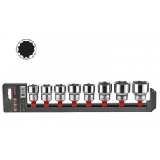 1/2" Набор головок 12-гр. 8 пр. (20-32 мм) (FORCE 40815-9)
