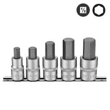 1/2" Набор головок-бит 6-гр. 5 пр. (10-19 мм) (FORCE 4056)
