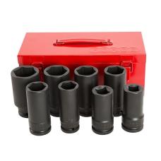 3/4" Набор ударных головок 6-гр. & 4-гр. (4PT.:19,21mm; 6PT.:27;30;32; 35;38;41mm)  глубоких 8пр.  (FORCE 6082D)
