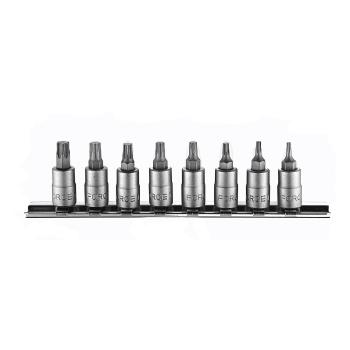 1/4" Набор головок-бит Torx с отверстием 8 пр. (T8H-T40H) (FORCE 20812T)
