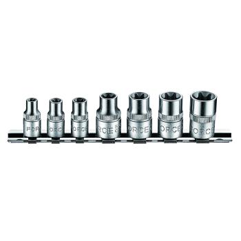 1/4" и 3/8" Набор головок Е-профиль (Torx) 7 пр. (FORCE 3074)