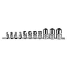 1/4", 3/8" и 1/2" Набор головок Е-профиль (Torx) 11 пр. (E5-E20) (FORCE 4113)