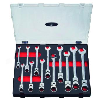 Набор ключей трещоточных шарнирных 12 пр. (FORCE K51210F)