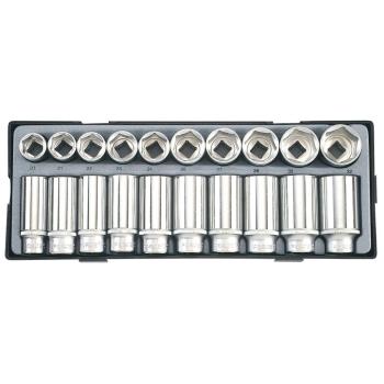 1/2" Набор головок 6-гр. коротких и глубоких 20 пр. (FORCE T4203)